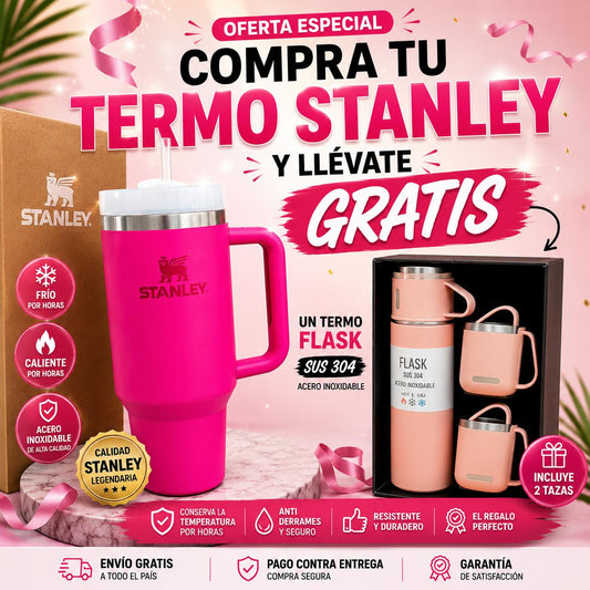 TERMO STANLEY 40 OZ + TERMO 3 POCILLOS